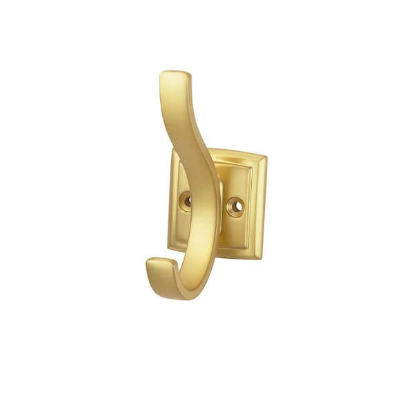 Hickory Hardware Dover Collection Hook 3/4 Inch Center to Center Brushed Golden Brass Finish H078774BGB - main